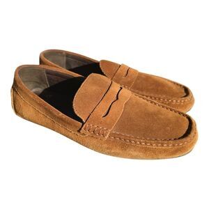 John White Naples Moccasin Loafer Suede‎ Brown Men's Size EU 41 / US 8